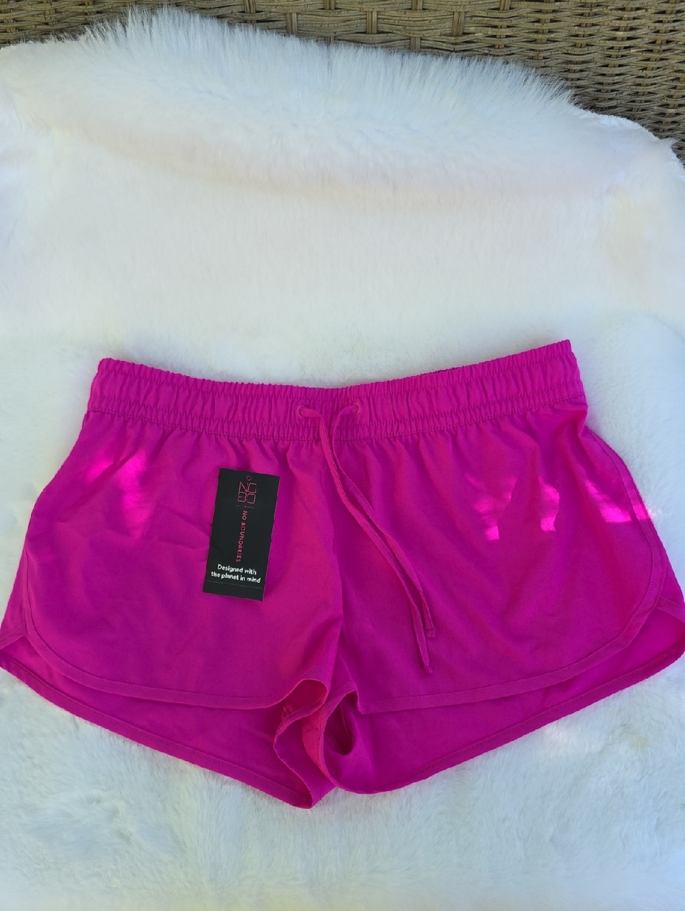No Boundaries Bright Pink Fusia Drawstring Board Shorts Swim Beach Surf Medium